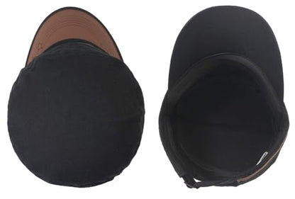 Flat Top Cap for Men Soft Cotton Adjustable Military - color: Black