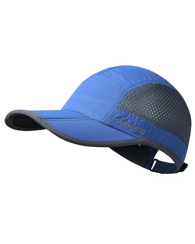 GADIEMKENSD Mens Folding Outdoor Hat Long Brim UPF 50+ Sun Protection - color: Folding Royal Blue
