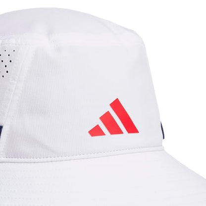 adidas Men's Victory Bucket Hat Boonie - color: White/Dark Blue/Better Scarlet/5, size: Large-X-Large