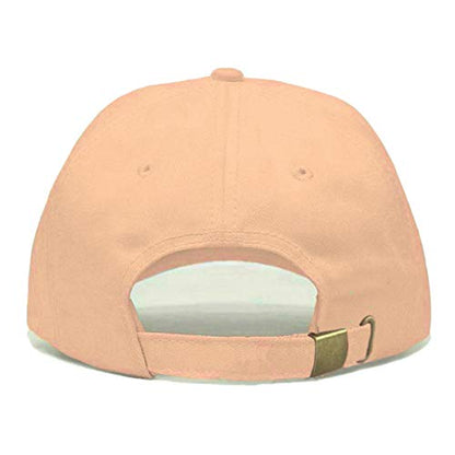 Airplane Baseball Hat, Embroidered Dad Cap, Unstructured Soft Cotton, Adjustable Strap Back (Multiple Colors) - color: Peach