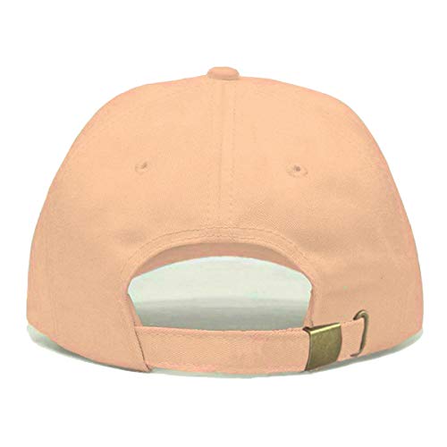 Airplane Baseball Hat, Embroidered Dad Cap, Unstructured Soft Cotton, Adjustable Strap Back (Multiple Colors) - color: Peach