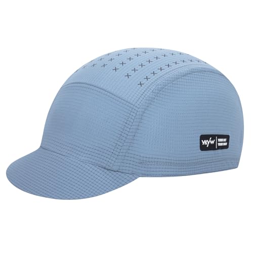 YKYWBIKE Cycling Cap for Men & Women,Sun Protection Cycling Hat Under Cycling Helmet,Cooling Helmet Liner with Sun Visor - color: Blue Gray