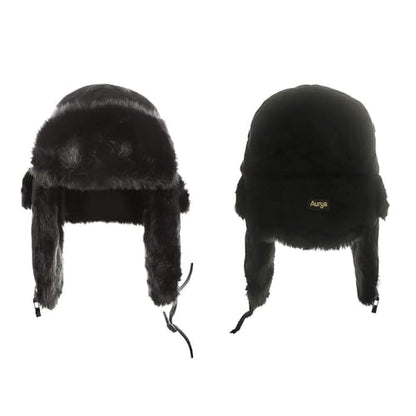 Aurya Winter Trapper Trooper Hat Unisex Ushanka Aviator Russian Hat Outdoor Hunting Skiing Hat Cap with Ear Flap - size: Large
