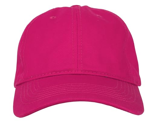 Gelante Cotton Twill Washed Unstructure Baseball Cap - Adjustable Blank Hat for Men Women - Wholesale Bulk Lot of 6 Pack - color: Solid Hot Pink