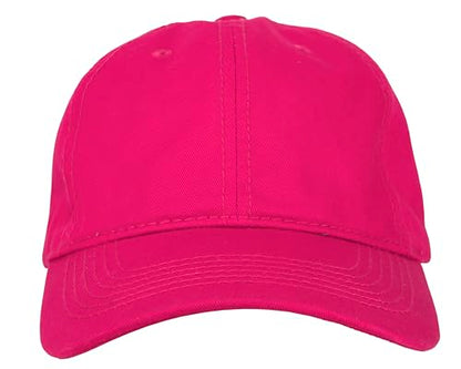 Gelante Cotton Twill Washed Unstructure Baseball Cap - Adjustable Blank Hat for Men Women - Wholesale Bulk Lot of 6 Pack - color: Solid Hot Pink