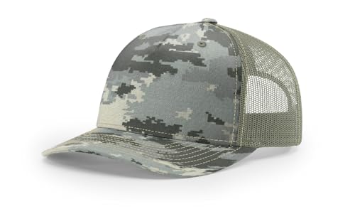 Printed Five-Panel Trucker Hat by Cotton Paperie - color: Digital Camo/Light Green