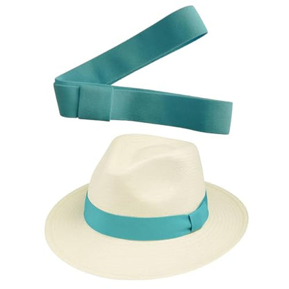 Gamboa Hatbands for Panama Hat Ribbon Hatband Cowboy Hats - color: Light Blue, size: Small