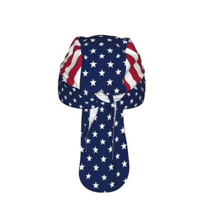 Do Rag Skull Cap Breathable Cycling Cap Adjustable Headscarf Helmet Liner for Men Women - color: Flag
