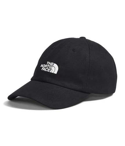The North Face Norm Baseball Hat | Shallow Fit Ball Cap with Embroidered Logo, Adjustable Strap Closure & Silver Buckle - color: Tnf Black