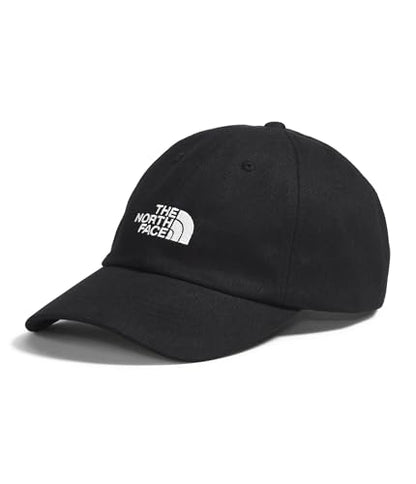 The North Face Norm Baseball Hat | Shallow Fit Ball Cap with Embroidered Logo, Adjustable Strap Closure & Silver Buckle - color: Tnf Black