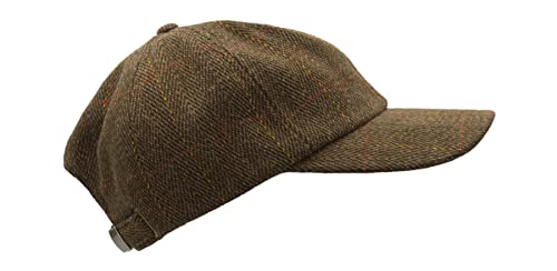 Walker and Hawkes Derby Tweed Shoulden Baseball Cap - color: Brown Tweed