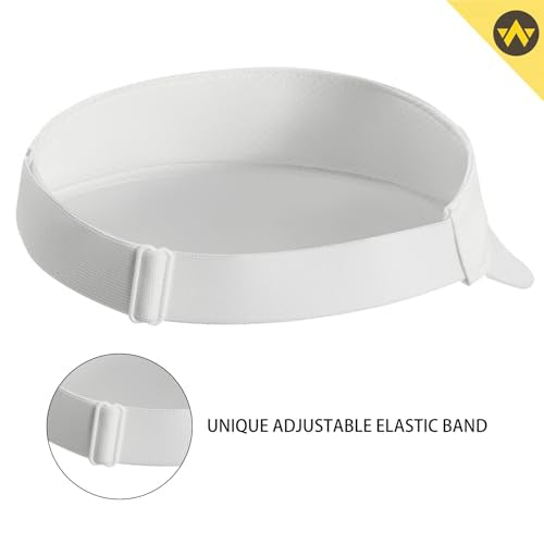 WANDER Running Sun Visor Hat Wide Brim UPF 50+ Mesh Cap for Women - color: White