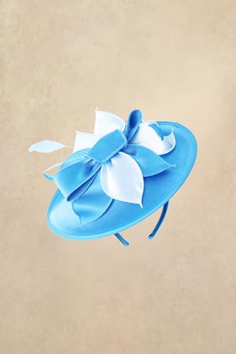 BABEYOND Derby Hats for Women Wide Brim Flower Feather Tea Party Fascinator - color: Sky Blue