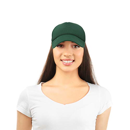 DALIX Solid Blank Trucker Hats Caps 2 Pack - color: Dark Green
