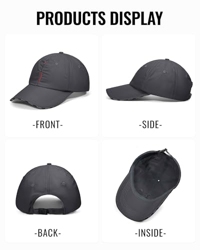 CLAPE Outdoor Sun Visor Hats Lightweight Waterproof Breathable Sports Hat UPF50+ Ultra Thin Cooling Baseball Hats - color: Cp13-dark Gray