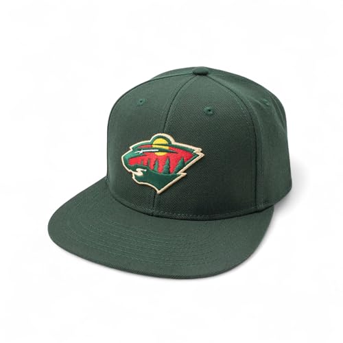 AMERICAN NEEDLE Officially Licensed NHL National Hockey League Archive 400 Adjustable Snapback Baseball Hat - color: Minnesota Wild (Dark Green)