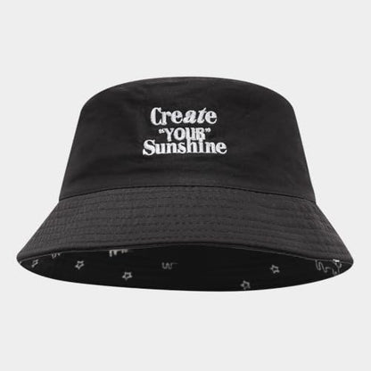 Quanhaigou Bucket Hats Unisex Sun Summer Travel Beach Fishing Cap for Men Women Teens - color: Puppy Black