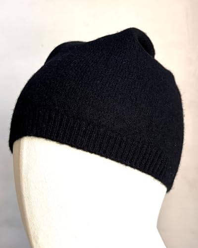100% Merino Wool Knit Beanie Hat for Men Women, Warm Winter Soft Wool Hat, Skull Cap, Outdoor Hiking Commuting - color: Black