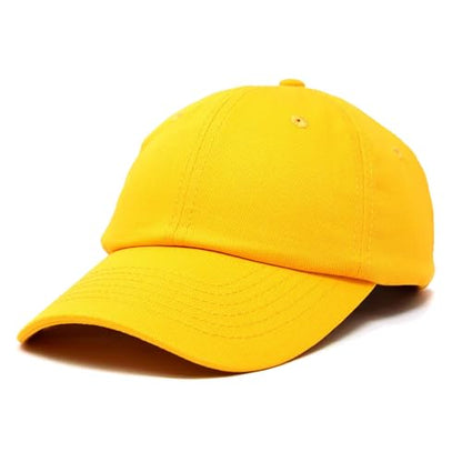 DALIX Baseball Cap Dad Hat Plain Men Women Cotton Adjustable Blank Unstructured Soft - color: Gold