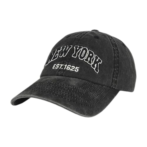 E BY ELIDAN NY Dad Hat, New York EST.1625 Cotton Baseball Cap Women & Men - color: Black Vintage