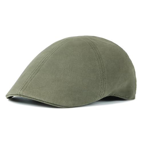 BOTVELA Men Cotton Ivy Irish Gatsby Cabbie Newsboy Cap - color: Army Green, size: 7 1/2