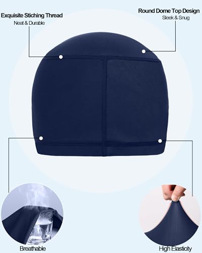 Cooling Skull Caps Helmet Liner Hard Hat Sweat Liner Motorcycle Cycling Cap - color: 3pcs (Black+dark Gray+navy Blue)