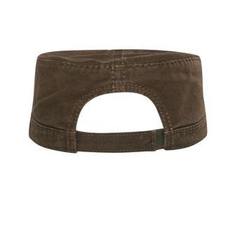 OTTO Garment Washed Superior Cotton Twill w/Heavy Stitching Military Cap - color: Dk. Brown