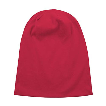 Unisex Slouchy Beanie Cotton Lightweight Beanie Hat Skull Cap Night Sleep Hat Hip-Hop Hat - color: Red & Green
