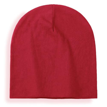 vidsel 100% Cotton Slouchy Beanie for Women Men, Thin Beanies Winter Hat - color: Red