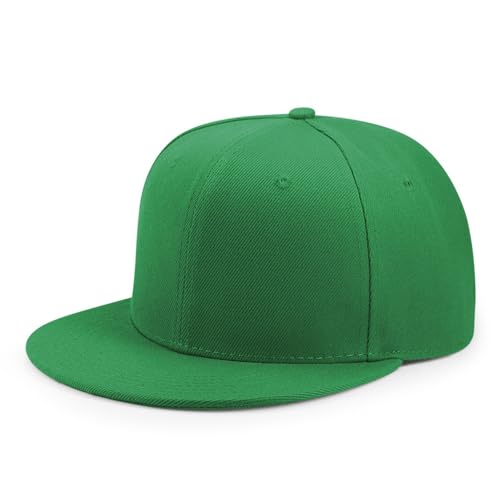 Back Closure Big Size Baseball Cap Hiphop Flat Peak Plain Sport Hats Oversize Large Men Fitted Caps - color: Green