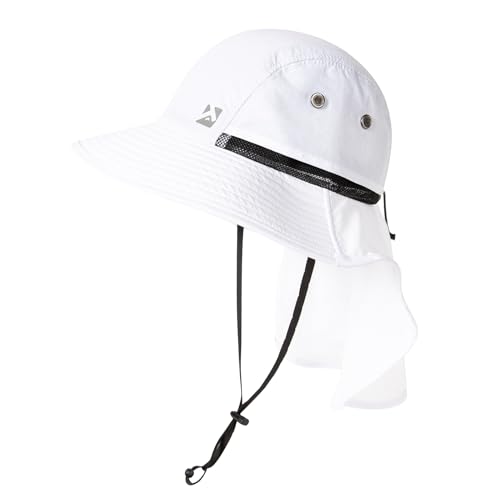 TOP-EX Oversized UPF50+ Sun Hat for Big Heads with Neck Flap & Wide Brim - color: White, size: Large-X-Large