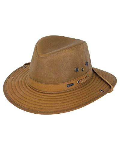 Outback Trading Company Women's 1497 River Guide UPF 50 Waterproof Breathable Outdoor Cotton Oilskin Hat - color: Field Tan, size: Small