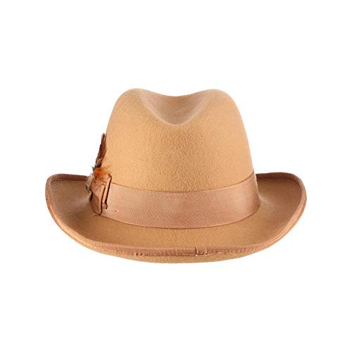 Scala Classico Men's Wool Felt Homburg Hat - color: Camel, size: Medium