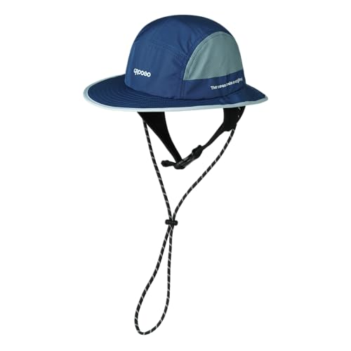 Croogo Surf Bucket Hat with Neck Protection Chin Strap Mesh Fishing Cap - color: Blue