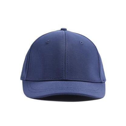 Short Brim Stretch Fitted Baseball Caps Men's Solid Structured Full Closed Cap Curved Brim Elastic Closed Back Hat K272 - color: Navy