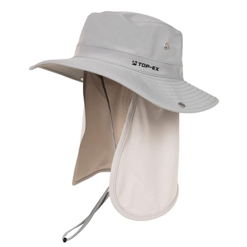 Unisex UVCoolix™ Cooling Sun Hat with Detachable Neck Flap - color: Grey, size: Medium-Large