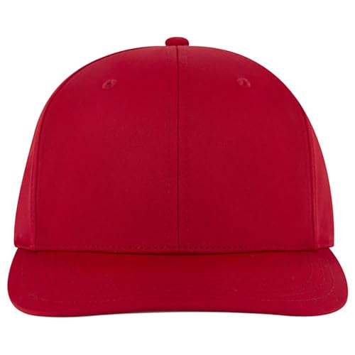 Ashen Fane Polyester Pro Style Structured High Profile Semi-Curved Bill Adjustable Snapback Hat - color: 6p - Red