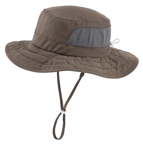 Connectyle Kids Foldable Wide Brim Sun Hat UPF 50+ Sun Protection Bucket Hats Breathable Summer Beach Hat for Boys Girls - color: Army Green, size: Small