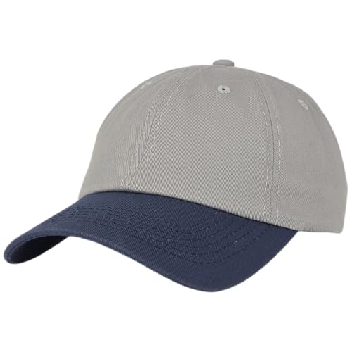 E BY ELIDAN Two Tone Dad Hat, Low Profile Baseball Cap - color: Grey Navy