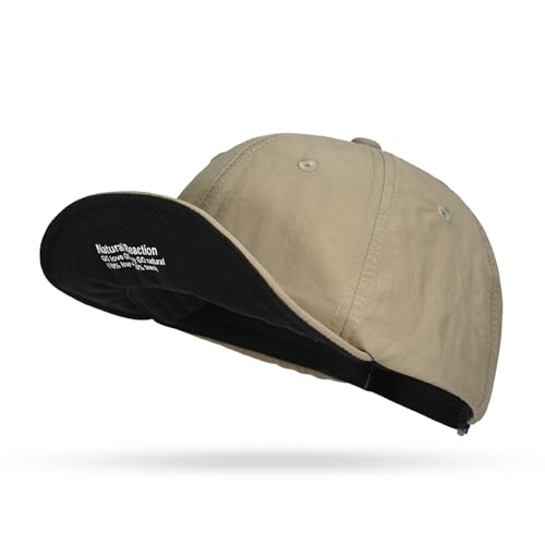 CLAPE Color-Block Short Brim Cap, Quick Dry Lightweight Outdoor Hat - color: Bs26sb08-lightkhaki&black