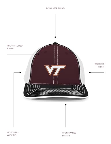 Pacific Headwear NCAA Trucker PacFlex Closed Back Stylish Cap for College Sports Fans - size: Small-Medium