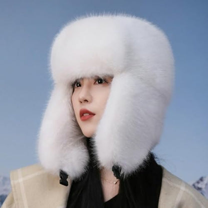 Women's Trapper Hat Faux Fur Winter Hats Fuzzy Russian Hat with Buckle Trooper Warm Ski Cycling Ear Flap Hat 2025 - color: B Pink
