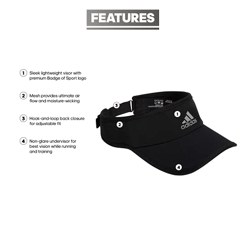 adidas Womens Superlite 3 Visor Casual - Black - color: Black/Silver Reflective/3