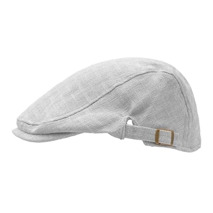ZLYC Men Summer Flat Cap Scally Ivy Gatsby Newsboy Beret Driver Hat - color: Plain Light Gray