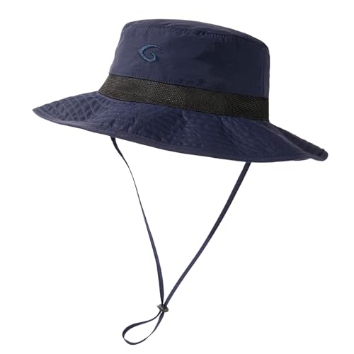 TOP-EX Oversized Waterproof Mesh Sun Hat for Big Heads with Wide Brim - color: Navy-2.7"brim, size: Large-X-Large