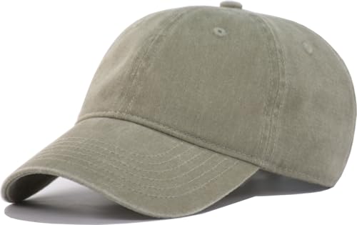 Vintage Washed Cotton Baseball Caps Men Women Adjustable Unstructured Low Profile Dad Hat - color: Greykhaki