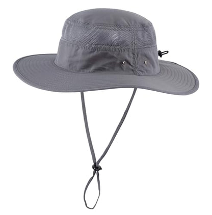 Home Prefer UPF 50+ Men's Sun Hat Wide Brim Bucket Hat UV Protection Hat for Mens Womens Beach Safari Gardening Golf Fishing - color: Dark Gray