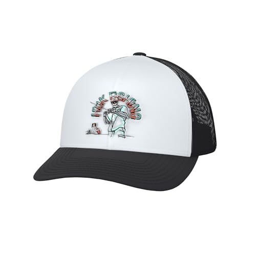 Mens Trucker Hat, Anti-Glare Snapback Fishing Hat for Men - color: Fletch N' Bones - Black