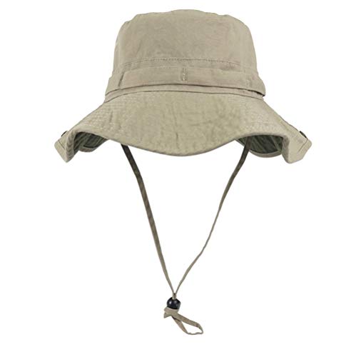 Bucket Hat UV Protection Sun Hat, Boonie Fishing Safari Hats for Outdoors - color: Khaki