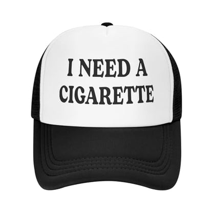 Funny Trucker Hats for Women Country Women's Trucker Hats Breathable Mesh Summer Caps Adjustable Pink Hats - color: I Need a Cigarette-black